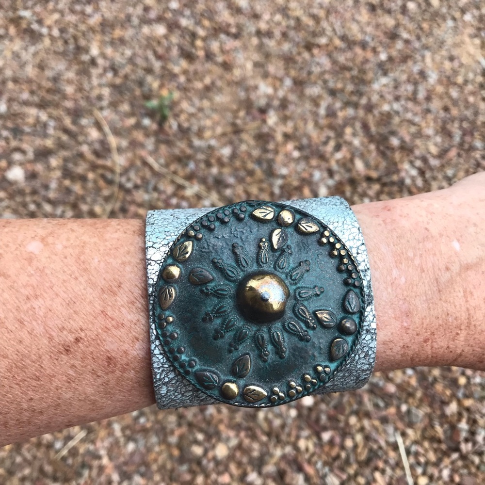 Custom Made Leather/Metal Cuff